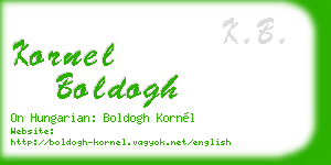 kornel boldogh business card