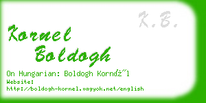 kornel boldogh business card